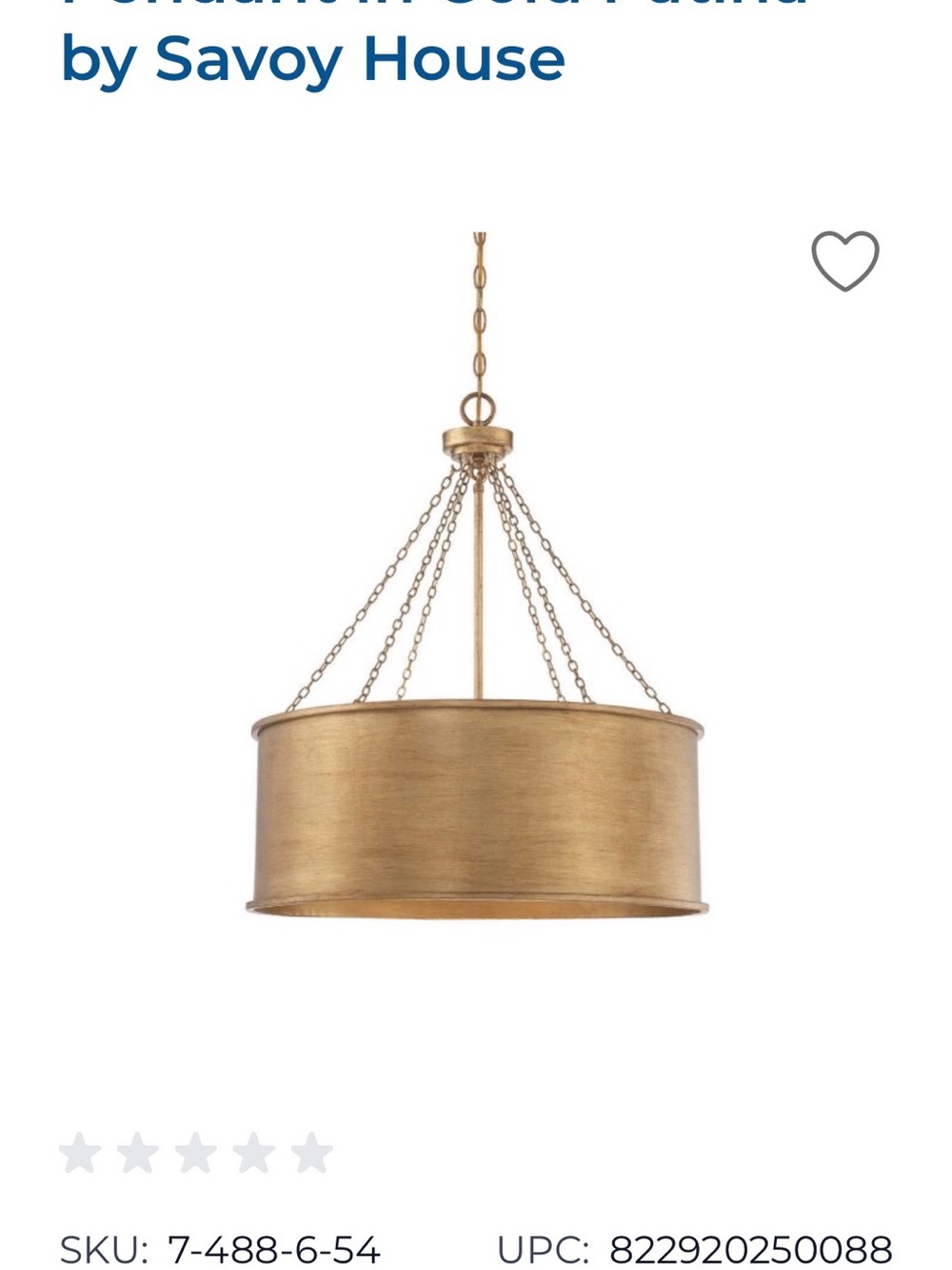 Gold Drum Pendant Chandelier